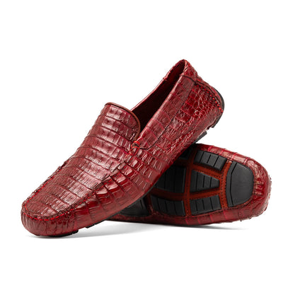 Marco Di Milano Remo Wine Caiman Crocodile Driving Shoes 2 REMO_CAIMAN FUSCUS_WINE_8  - from alligatorwarehouse.com
