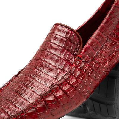 Marco Di Milano Remo Wine Caiman Crocodile Driving Shoes 3 REMO_CAIMAN FUSCUS_WINE_8  - from alligatorwarehouse.com