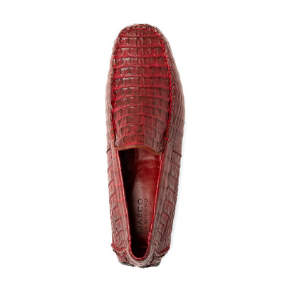 Marco Di Milano Remo Wine Caiman Crocodile Driving Shoes 4 REMO_CAIMAN FUSCUS_WINE_8  - from alligatorwarehouse.com