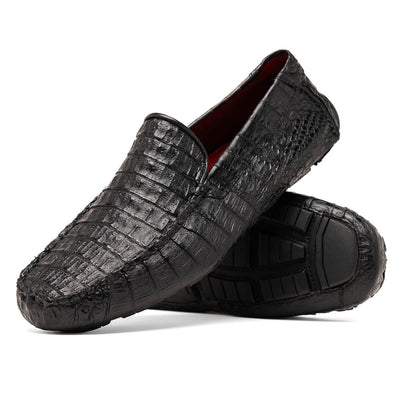 Marco Di Milano Remo Black Caiman Crocodile Driving Shoes 3 REMO_CAIMAN FUSCUS_BLACK_8  - from alligatorwarehouse.com