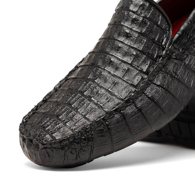 Marco Di Milano Remo Black Caiman Crocodile Driving Shoes 4 REMO_CAIMAN FUSCUS_BLACK_8  - from alligatorwarehouse.com