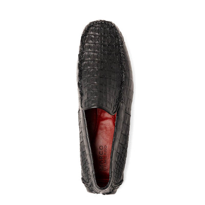 Marco Di Milano Remo Black Caiman Crocodile Driving Shoes 2 REMO_CAIMAN FUSCUS_BLACK_8  - from alligatorwarehouse.com