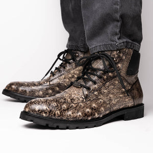 Marco Di Milano Renzo Stone Black Leather Shoe