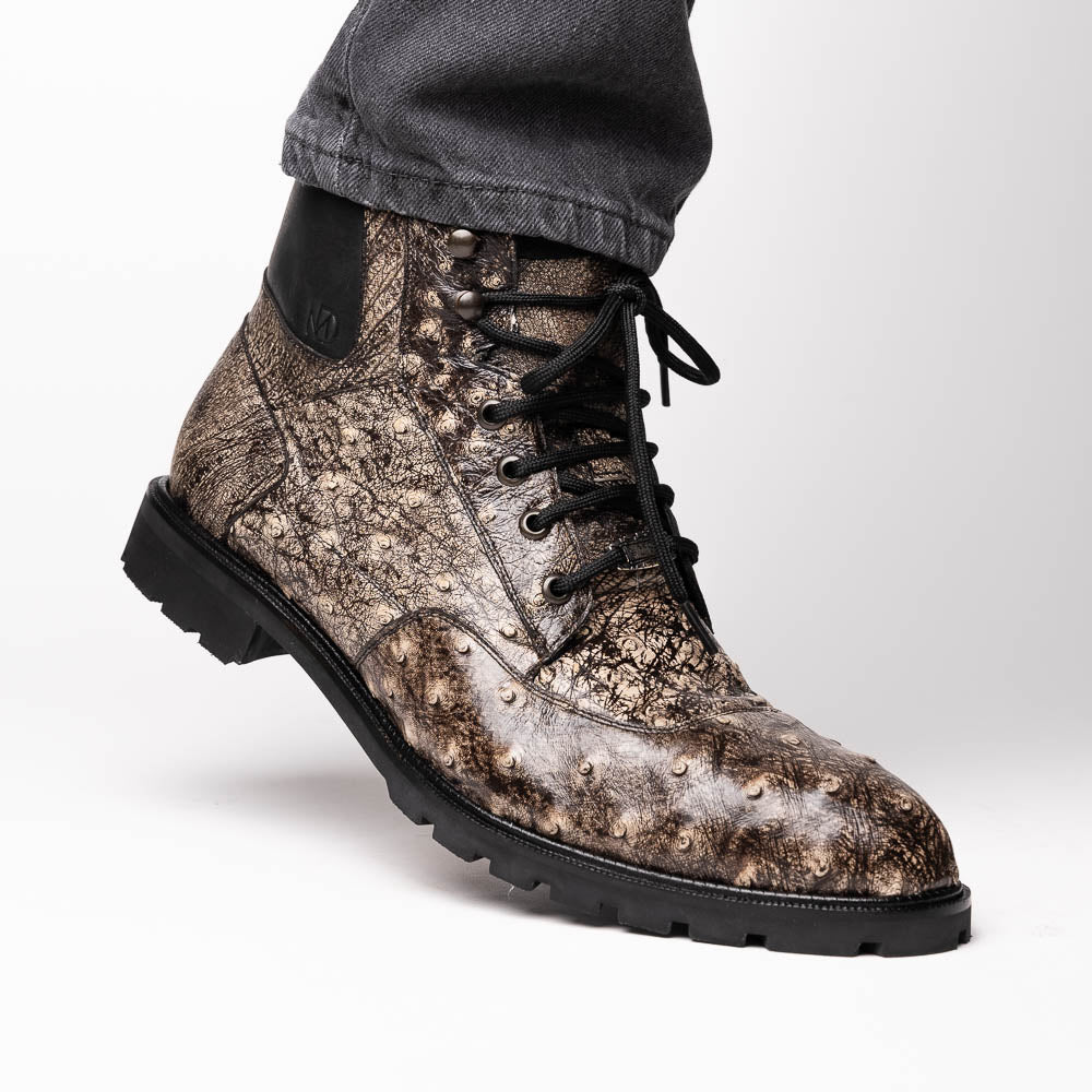 Marco Di Milano Renzo Stone Black Leather Shoe