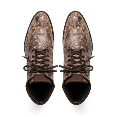 Marco Di Milano Renzo Stone Brown Ostrich Lace-Up Boots 4 RENZO_OSTRICH_STONE BROWN_8  - from alligatorwarehouse.com
