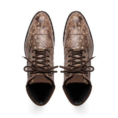 Marco Di Milano Renzo Brown Ostrich Hiker Boots