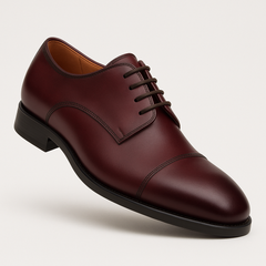 Mens Mezlan Republic Calfskin Cap Toe Blucher Dress Shoe in Tan