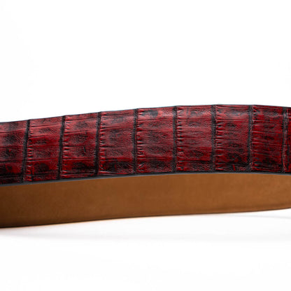 Marco Di Milano Riccardo Belt: Black Cherry Leather Dress Shoe