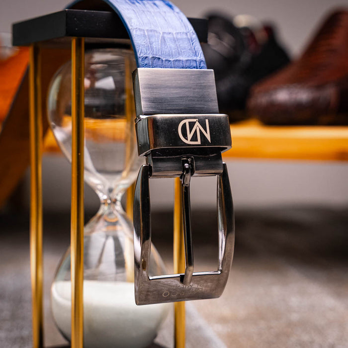 Marco_Di_Milano Riccardo Belt Blue Jeans Leather Loafer