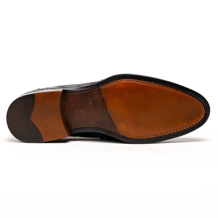 Zelli Roma Genuine Caiman Crocodile Penny Loafer in Black