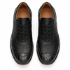 Marco Di Milano Roma Men's Shoes Black Genuine Caiman Crocodile / Woven Leather Fashion Sneakers 2 ROMA_CAIMAN FUSCUS_BLACK_8  - from alligatorwarehouse.com