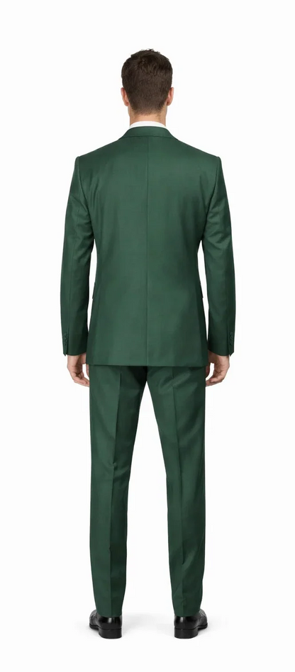Rossiman Hunter Green Slim Fit Men's Suit – 3-Piece Vested Set with Flat Front Trousers