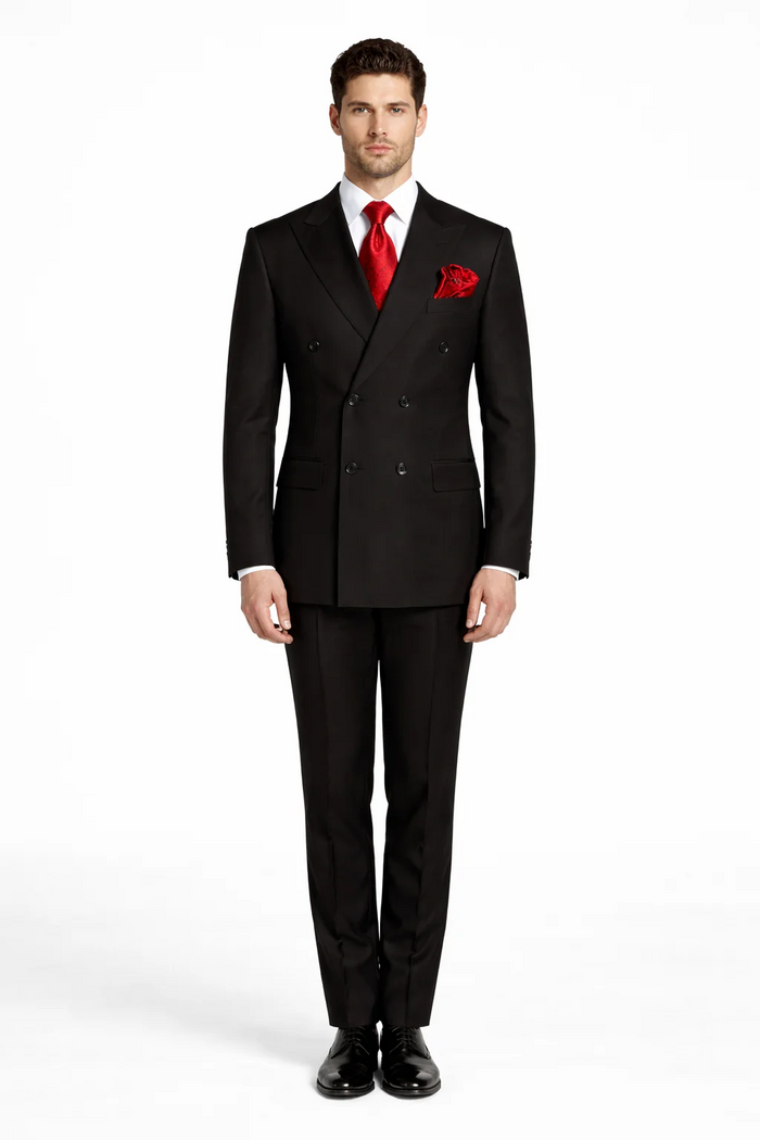 Rossiman Men’s Formal Black Slim Fit Suit – 3-Piece with Stylish Vest & Trousers