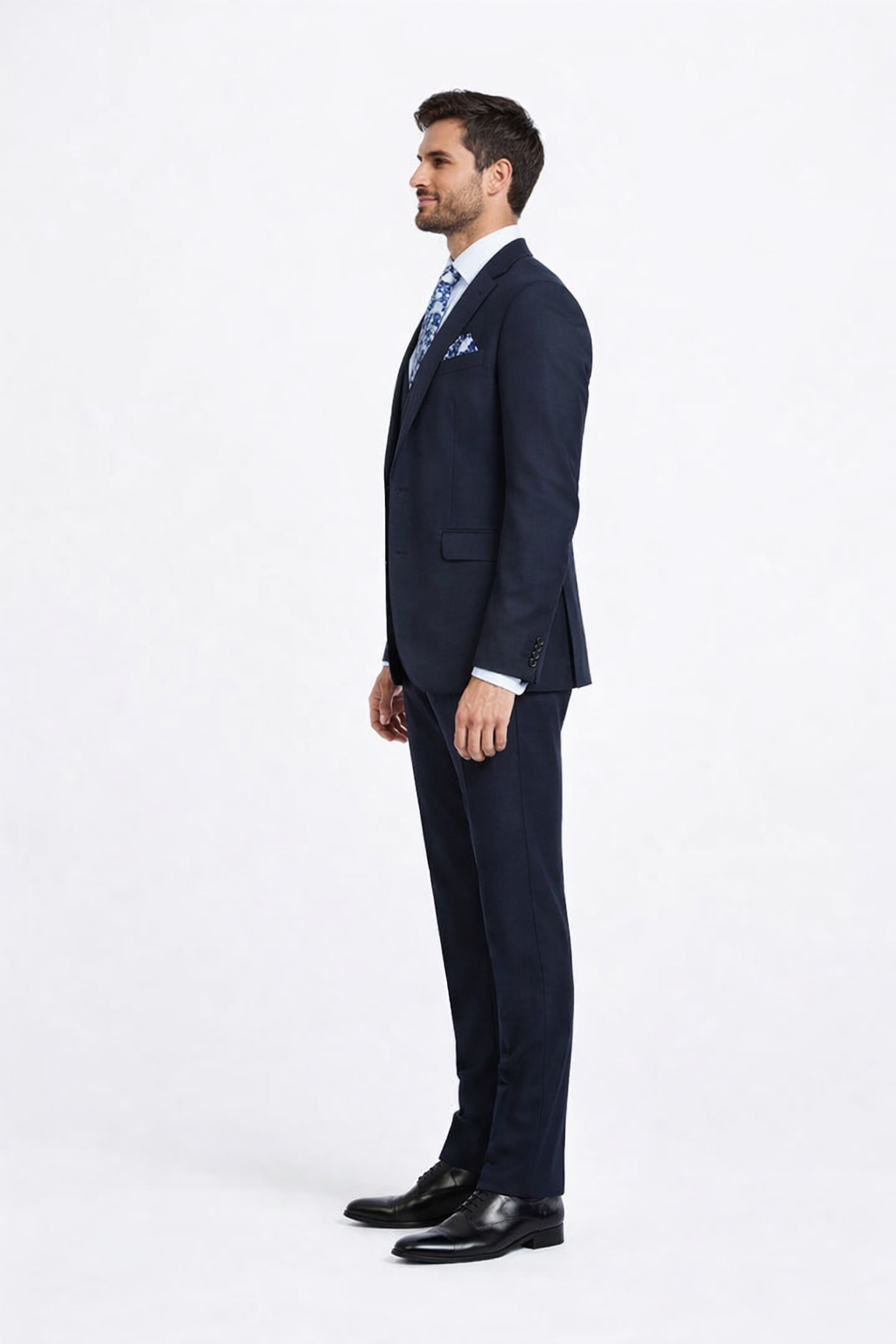 Rossiman Men’s Formal Blue Suit – Slim Fit Design with Vest and Trousers