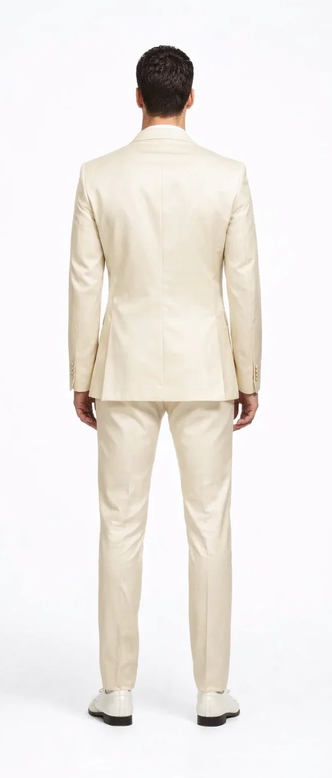 Rossiman Suit - Sateen Suit - Cream Shiny Suit