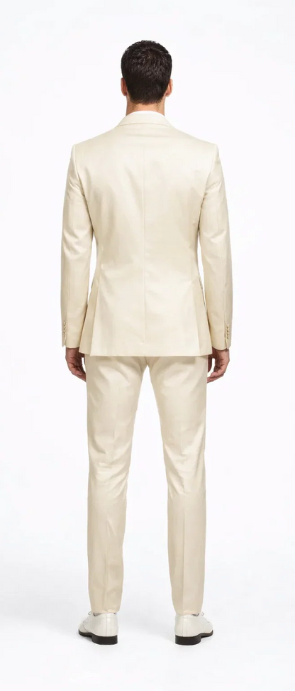 Rossiman Suit - Sateen Suit - Cream Shiny Suit