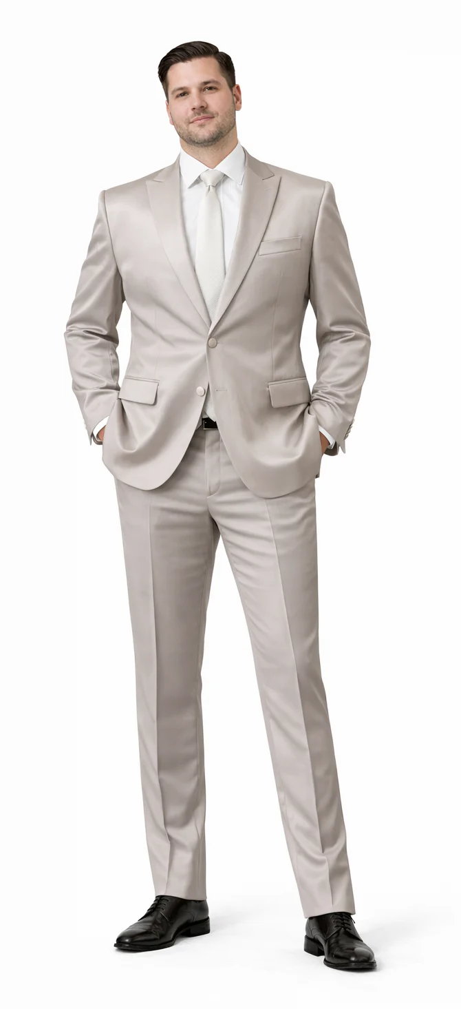 Rossiman Suit - Sateen Suit - Gray Shiny Suit