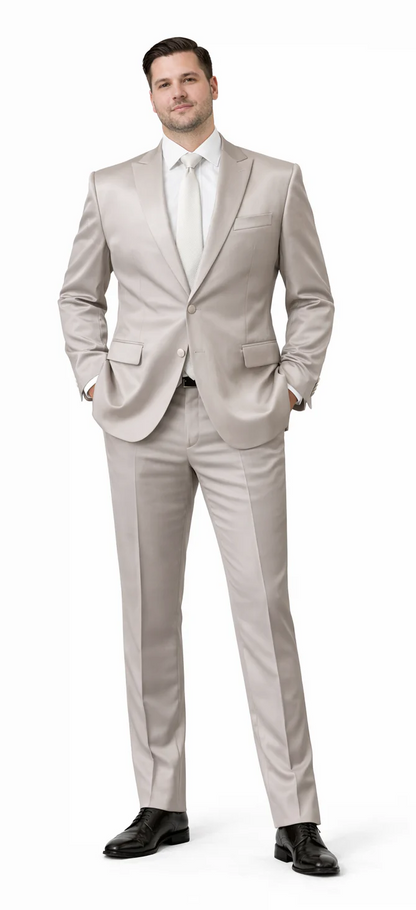 Rossiman Suit - Sateen Suit - Gray Shiny Suit