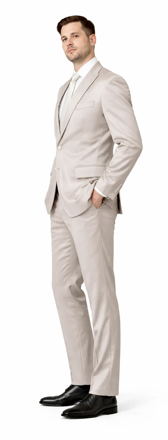 Rossiman Suit - Sateen Suit - Gray Shiny Suit