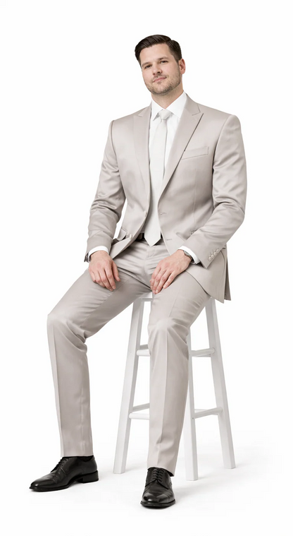 Rossiman Suit - Sateen Suit - Gray Shiny Suit