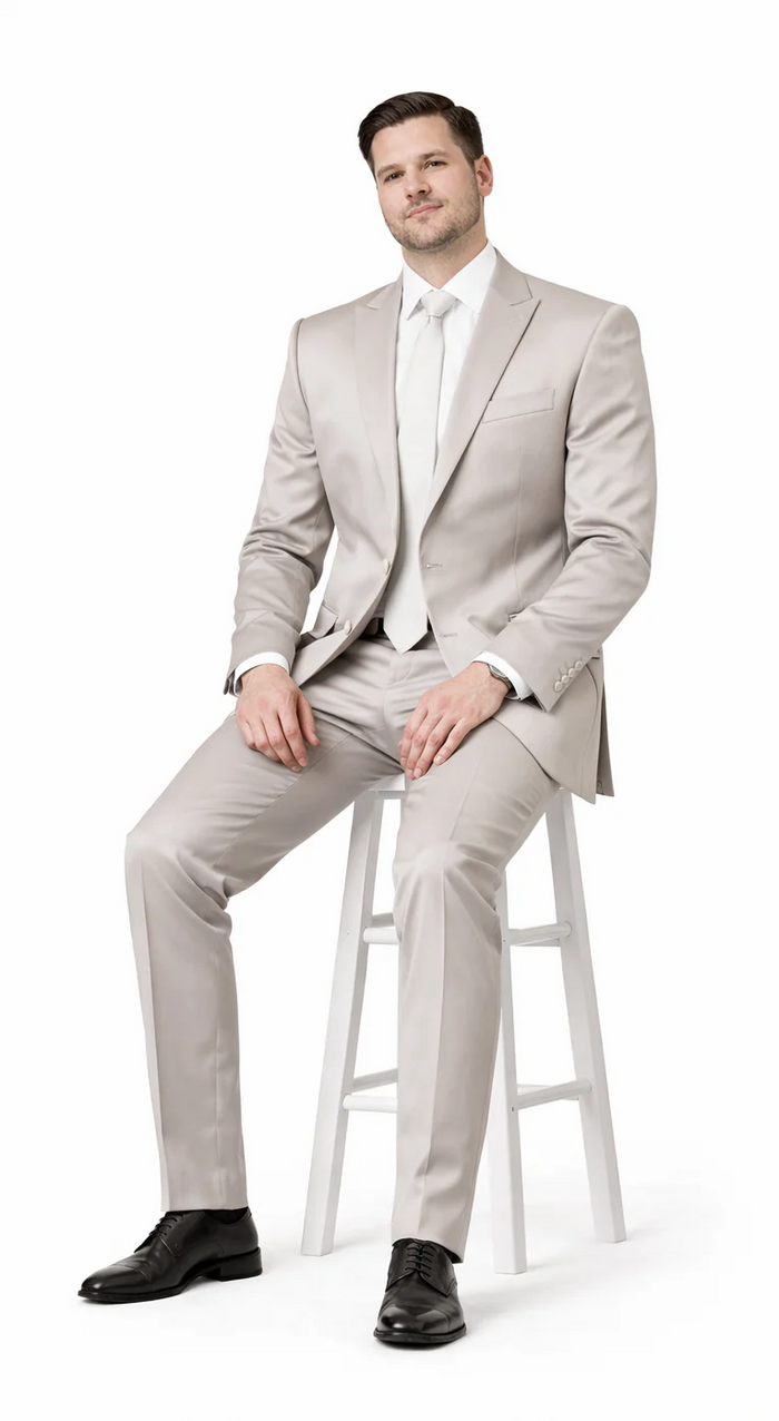 Rossiman Suit - Sateen Suit - Gray Shiny Suit