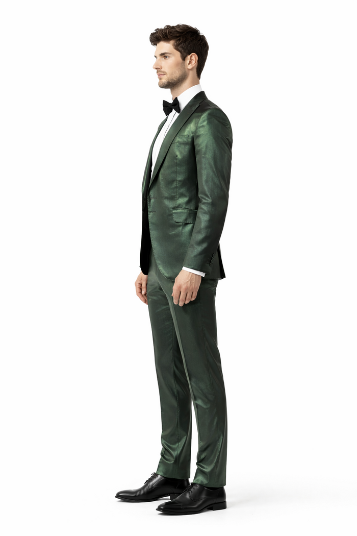 Rossiman Suit - Sateen Suit - Green Shiny Suit