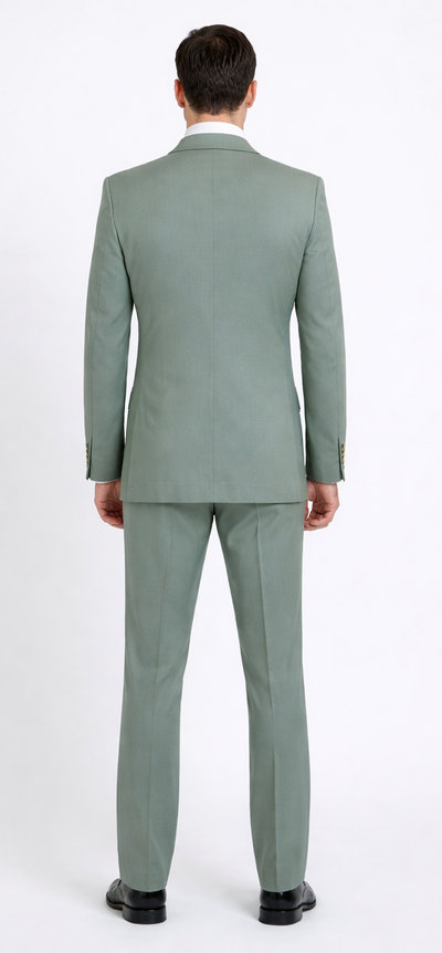 Seersucker Suit Peak Lapel Suit in Color "Mint Green " - Summer Fabric Tone on Tone Shadow Stripe By Rossiman