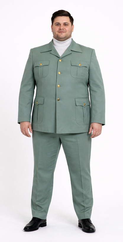 Seersucker Suit Peak Lapel Suit in Color "Mint Green " - Summer Fabric Tone on Tone Shadow Stripe By Rossiman