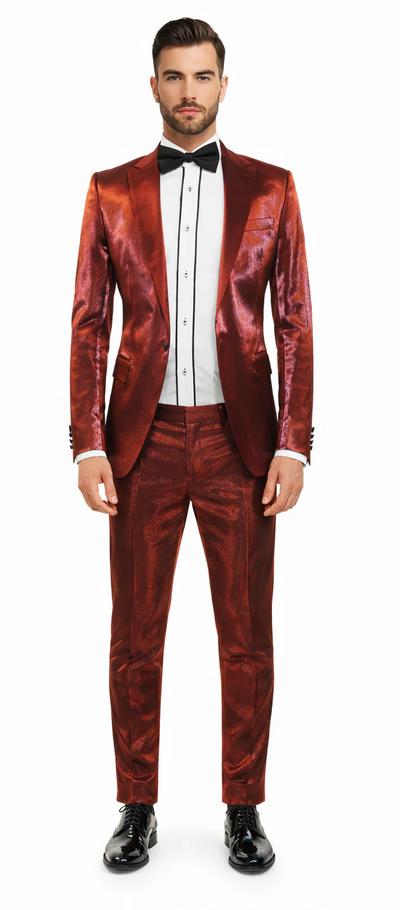 Rossiman Suit - Sateen Suit - Red Shiny Suit