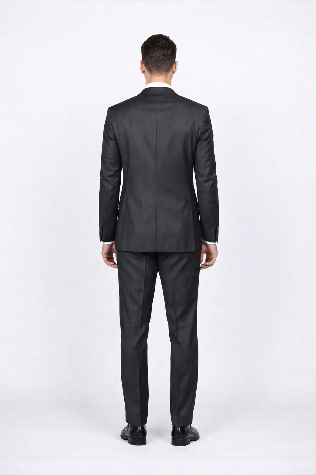 Men's Rossiman Rossi Man Brand Gray Tapered Leg Lower Rise Pants & Get Skinny 100% Wool 1 Button Slim Fit Peak Lapel Suit