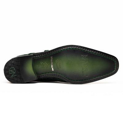 Marco Di Milano Rovigo Green Exotic Crocodile Skin Single Monk-strap Loafers 5 ROVIGO_CAIMAN FUSCUS_FOREST GREEN_8  - from alligatorwarehouse.com