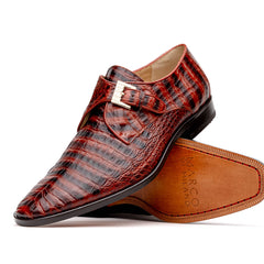 Marco Di Milano Rovigo Cognac Crocodile Monk-Strap Loafers 