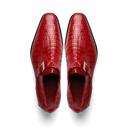 Marco Di Milano Rovigo Red Crocodile Monk-Strap Loafers