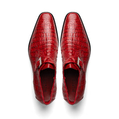 Marco Di Milano Rovigo Red Crocodile Monk-Strap Loafers