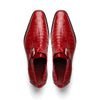 Marco Di Milano Rovigo Red Exotic Crocodile Skin Single Monk-strap Loafers 4 ROVIGO_CAIMAN FUSCUS_RED_8  - from alligatorwarehouse.com