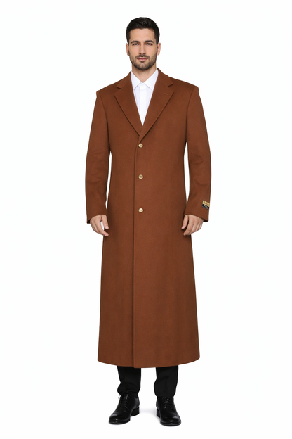 Rust Ankle length Top Coat/Overcoat | Winter men's Topcoat Sale