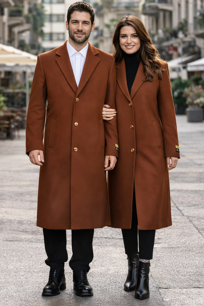 Rust Ankle length Top Coat/Overcoat | Winter men's Topcoat Sale