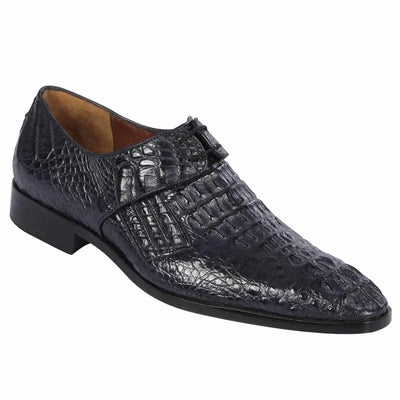 Men's Navy Crocodile & Calfskin Leather Slip-On Dress Loafers 10   - from alligatorwarehouse.com