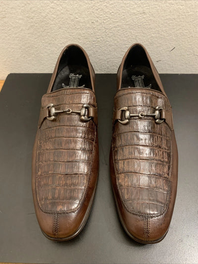 Men’s Regal Brown Slip-On Shoes – Genuine Crocodile & Calfskin Leather 1   - from alligatorwarehouse.com