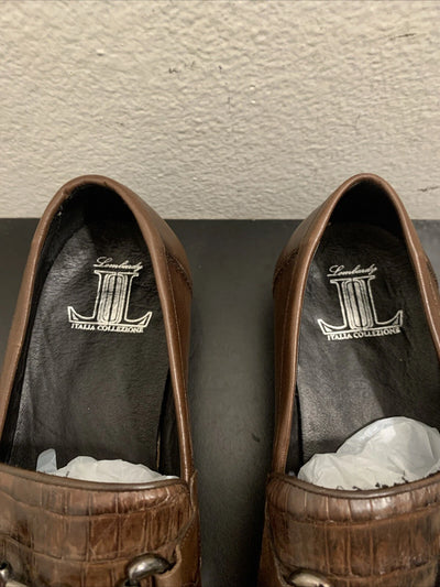 Men’s Regal Brown Slip-On Shoes – Genuine Crocodile & Calfskin Leather 2   - from alligatorwarehouse.com