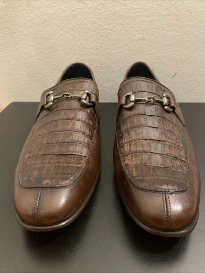 Men’s Regal Brown Slip-On Shoes – Genuine Crocodile & Calfskin Leather 3   - from alligatorwarehouse.com