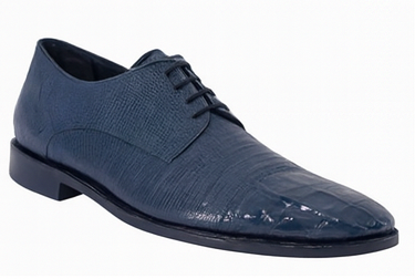 Los Altos Navy Lizard Crocodile Cap Toe Shoes 5   - from alligatorwarehouse.com