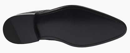 Men’s Navy Genuine Crocodile and Calfskin Leather Slip-On Dress Shoes