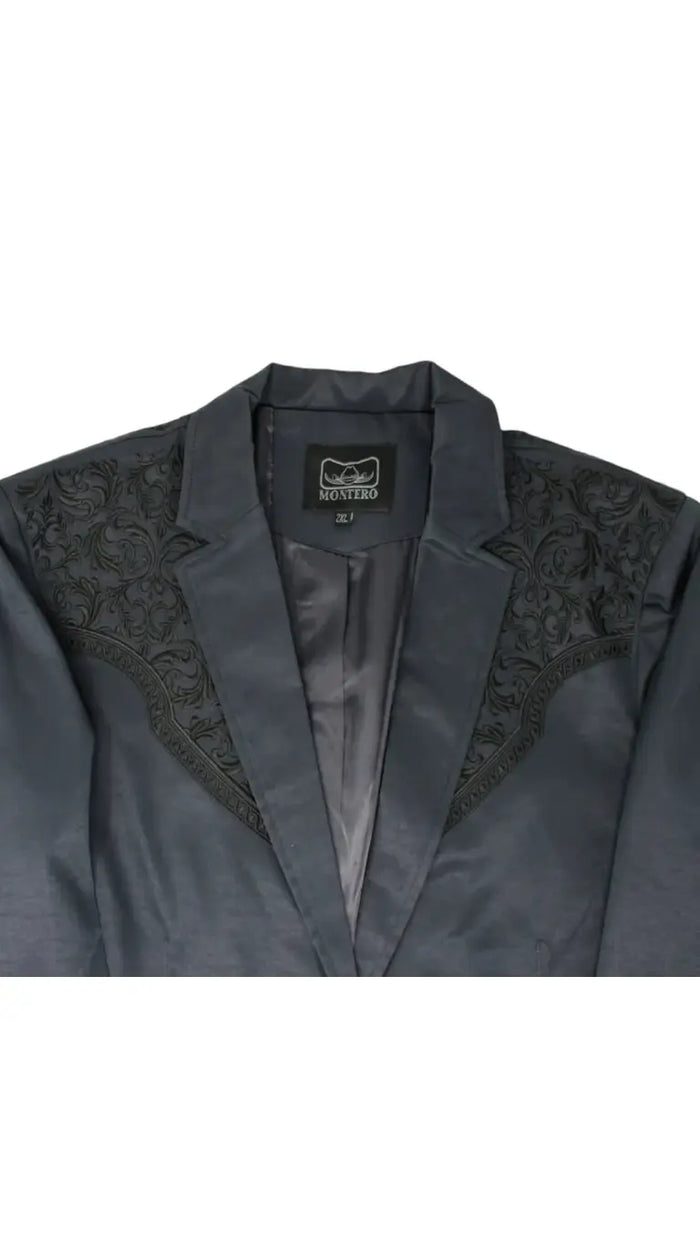 Mens Cowboy Blazer - Western Jacket in Color "Navy Blue" Ultra Slim Fitted (Buy 1 Size UP)