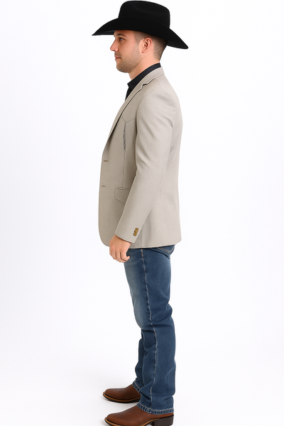 Western Blazer - Saco Para Hombre - Mens Double Button Western Beige Blazer 7   - from alligatorwarehouse.com