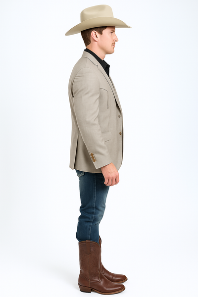Western Blazer - Saco Para Hombre -Mens Double Button Western Taupe Blazer 5   - from alligatorwarehouse.com