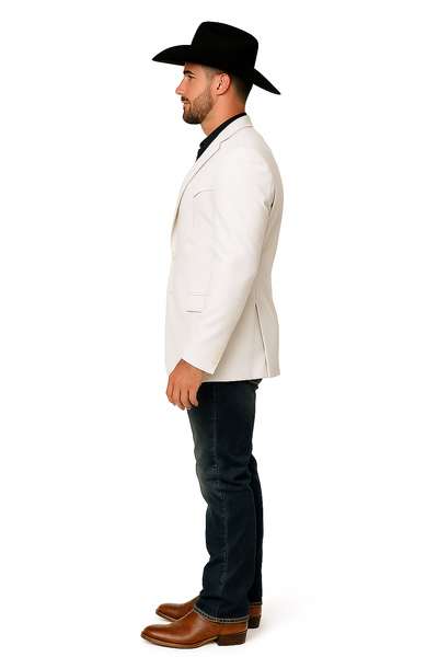 Western Blazer - Saco Para Hombre - Mens Double Button Western White Blazer 7   - from alligatorwarehouse.com