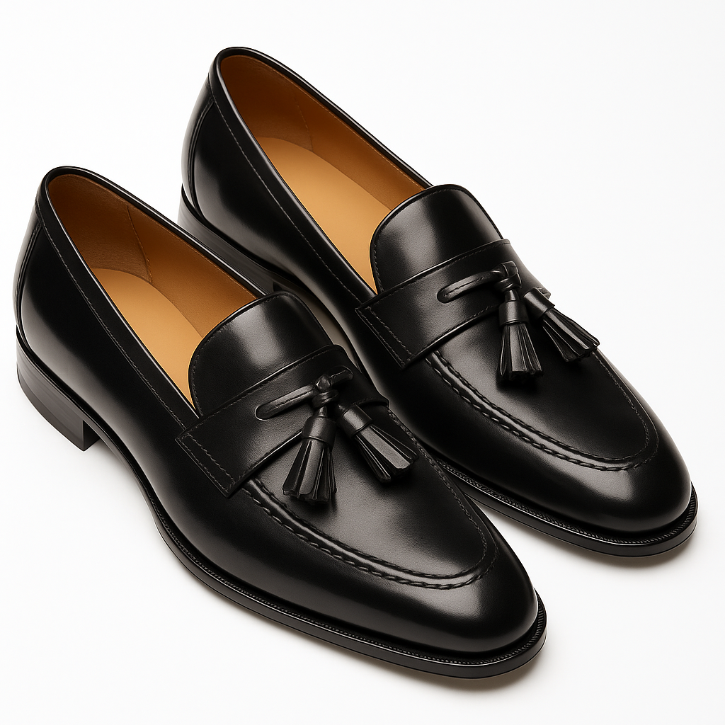 Mens Mezlan Santander Classic Tassel Loafer Dress Shoe in Black - LAST CAL