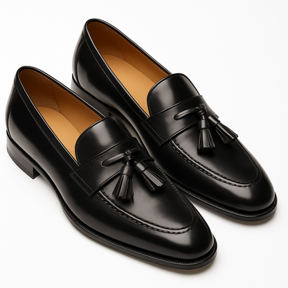 Mens Mezlan Santander Classic Tassel Loafer Dress Shoe in Black - LAST CAL