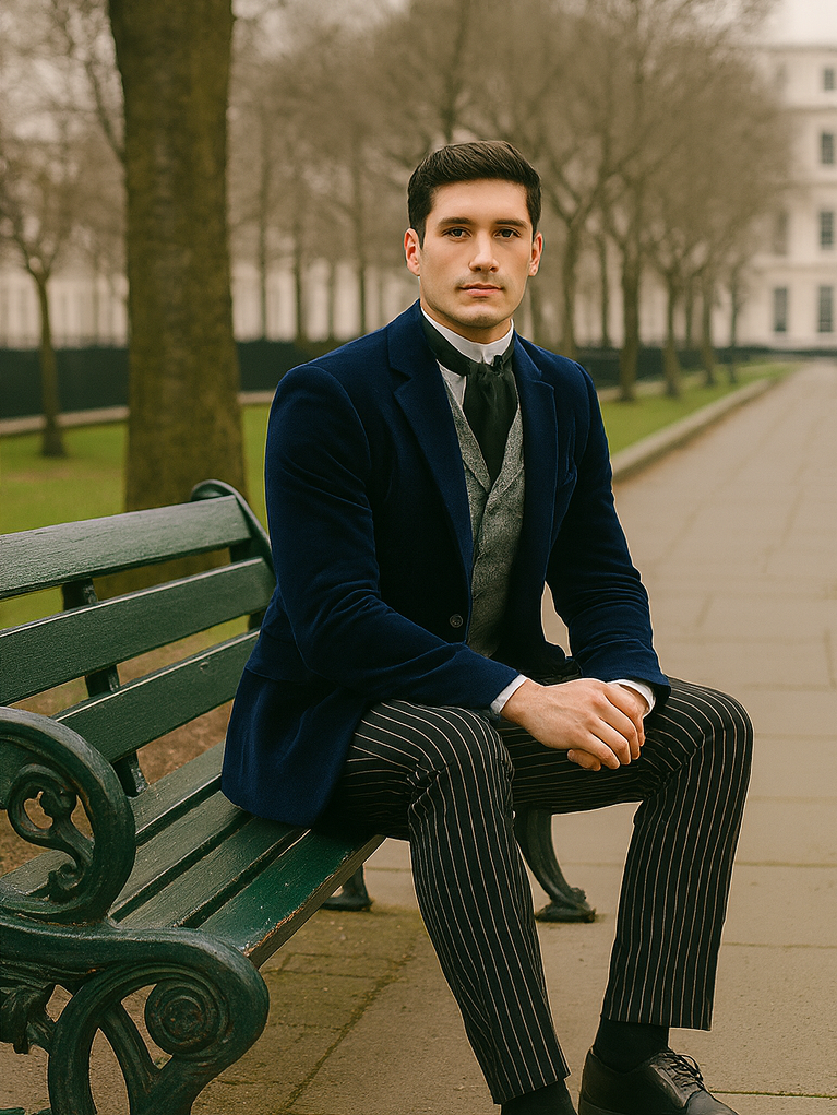 Sapphire Velvet Roderick Smoking Jacket – Luxurious Men's Wear